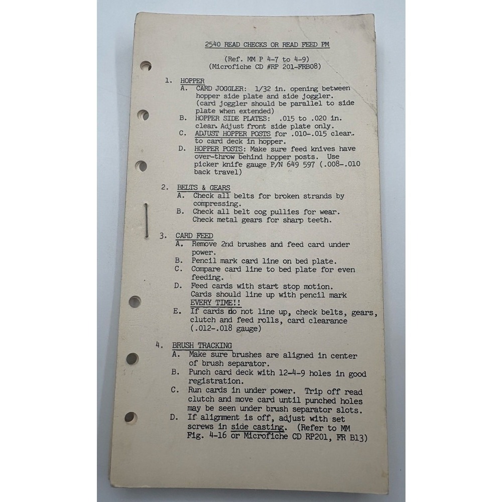 Vintage IBM Customer Engineering Reference Cards & Procedures Lot – 1960s - Picture 5 of 15
